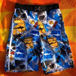 OP Shark Ocean Print Swim Trunks